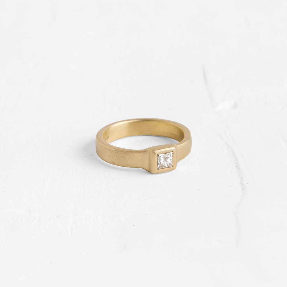 Flatten Ring With Cutting Style Princess Diamond - Agas & Tamar