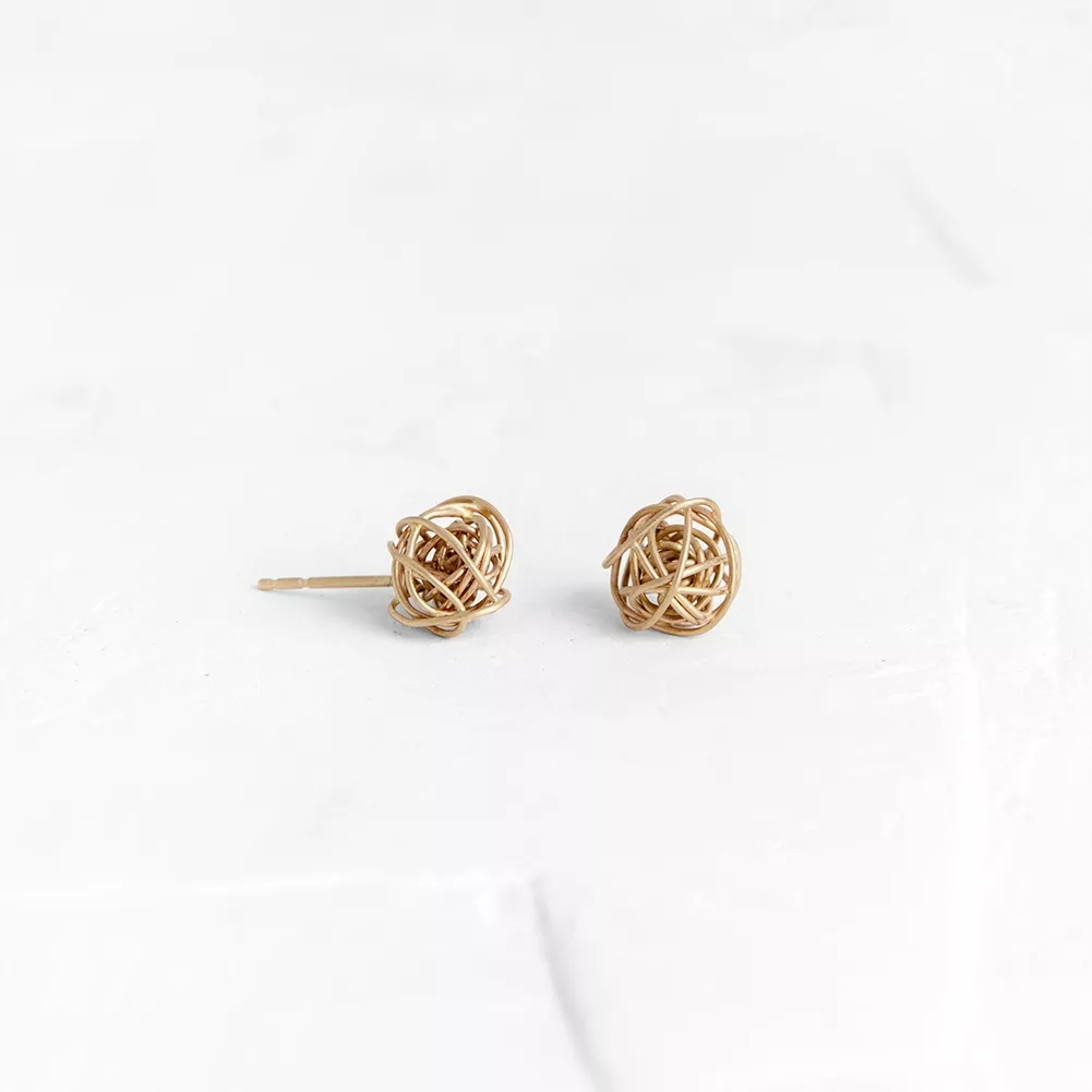 Knot Ball Stud Earrings