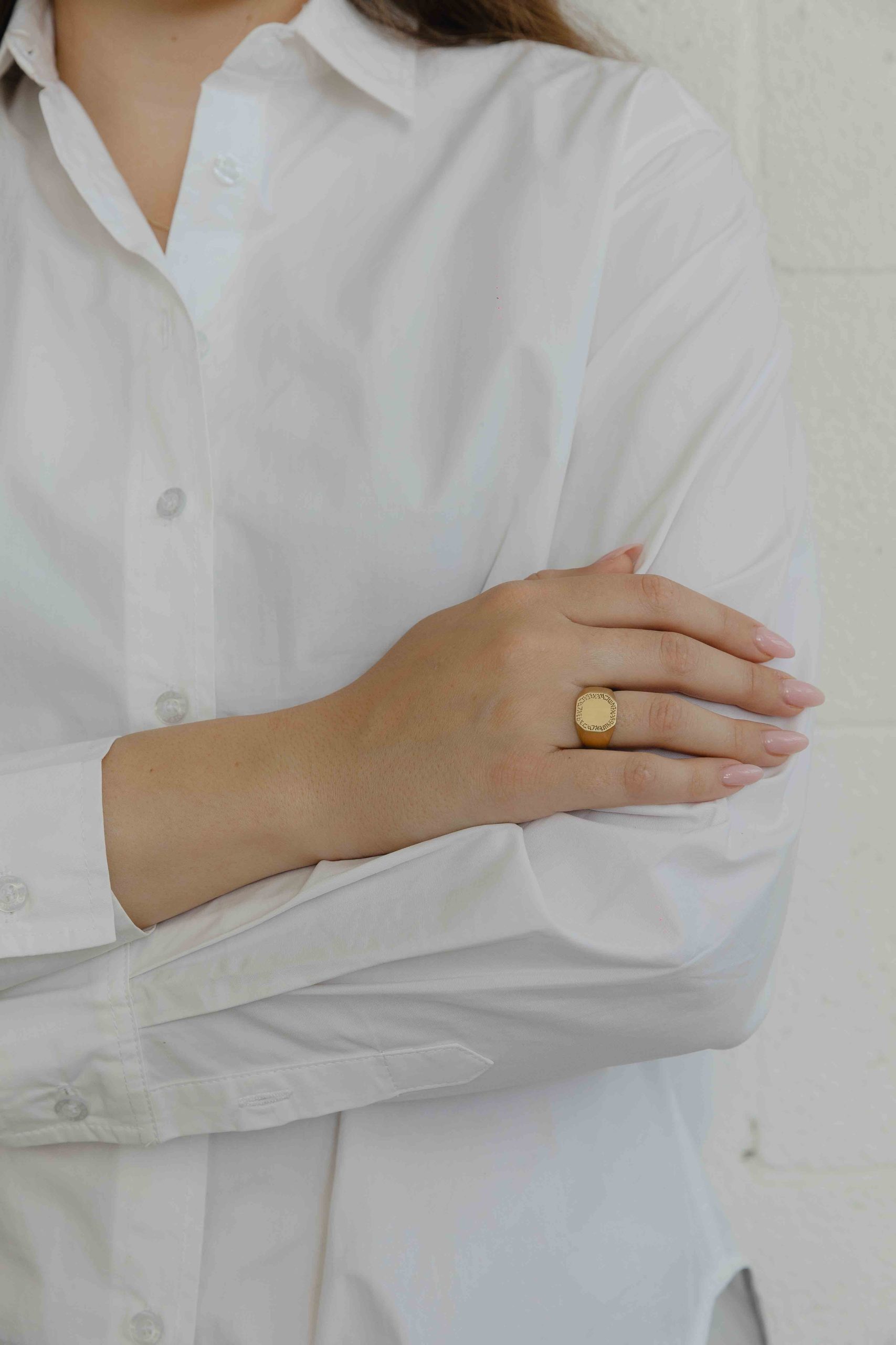 One of our original star pieces at Agas & Tamar is our engraved signet ring. Engraved in anci... - View 3