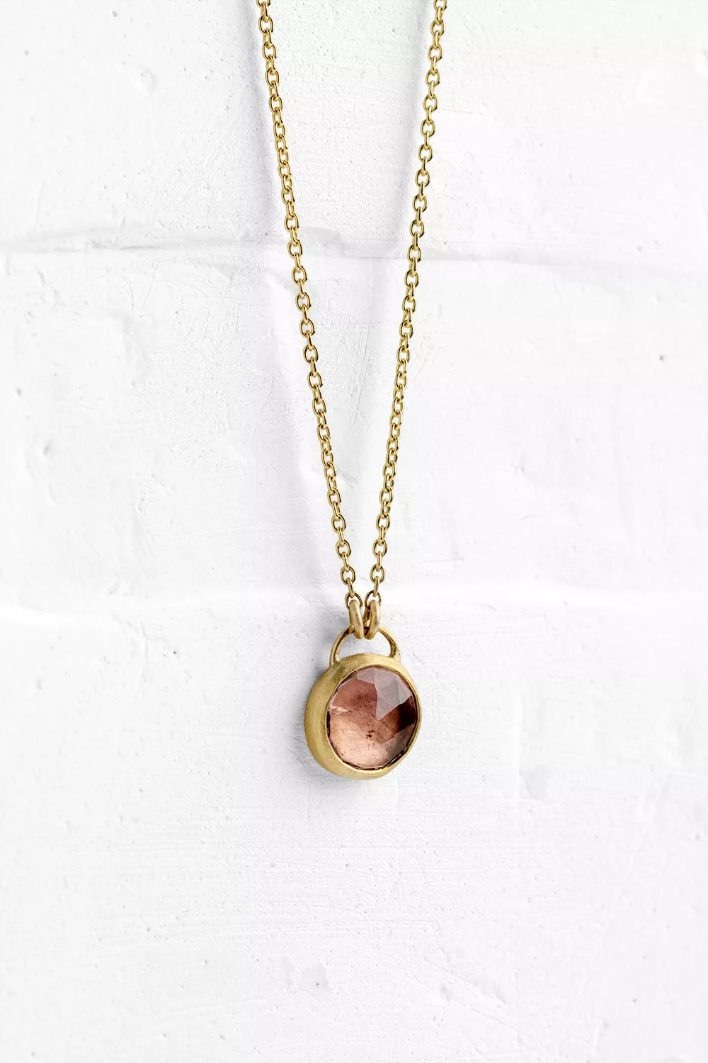 Round Pink Tourmaline Necklace