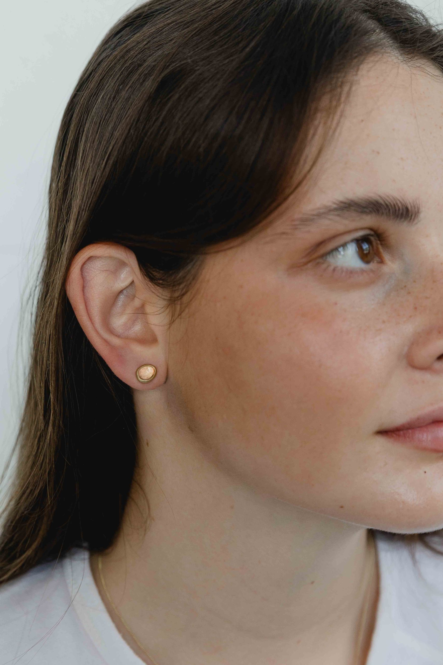 One of a kind single earring set with an amorphous Pink Tourmaline** Each earring is different... - View 2