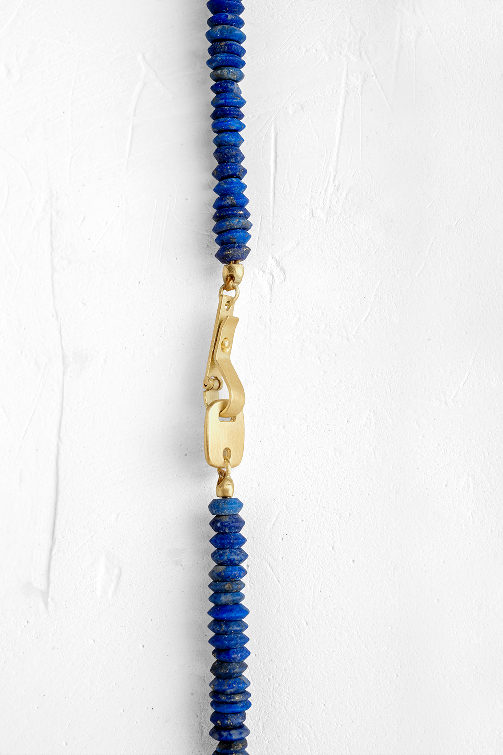 Our interpretation of the classic gems necklace:  a natural blue lapis gems combined with a hand... - View 2