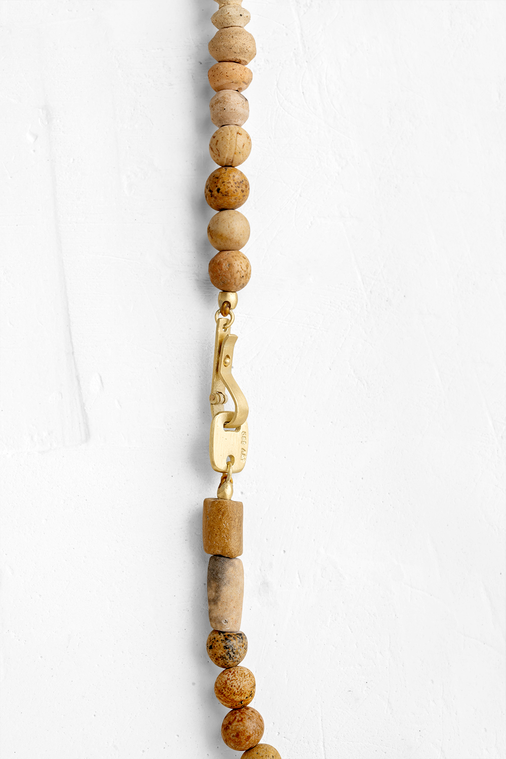 Our interpretation of the classic gems necklace:  a natural Cly stones combined with a handmade ... - View 2